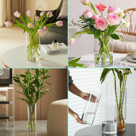 Liotww transparent vase closeup highlights crystal-like clarity.