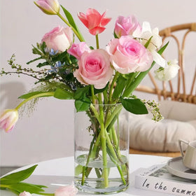 Liotww vase 3pc stackable design saves space.