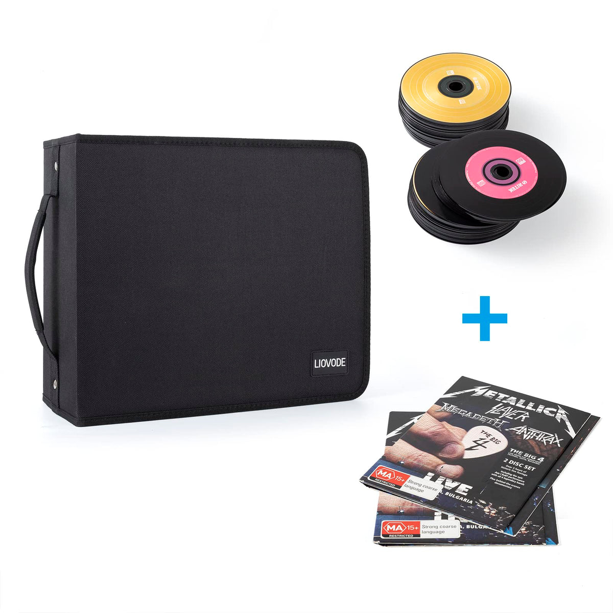 Liovode DVD Case open with sleeves demonstrates built-in organization.
