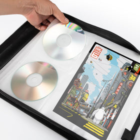 Liovode DVD Case side profile highlights slim travel-friendly design.