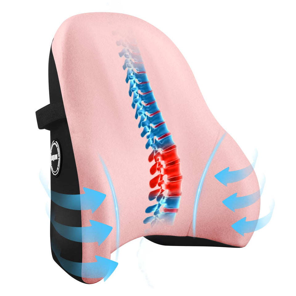 LIQUN memory foam seat pillow, front view, supports posture for long office sessions.
