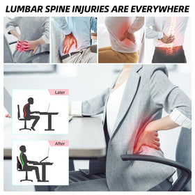 LIQUN memory foam seat pillow on office chair, versatile for work and gaming.