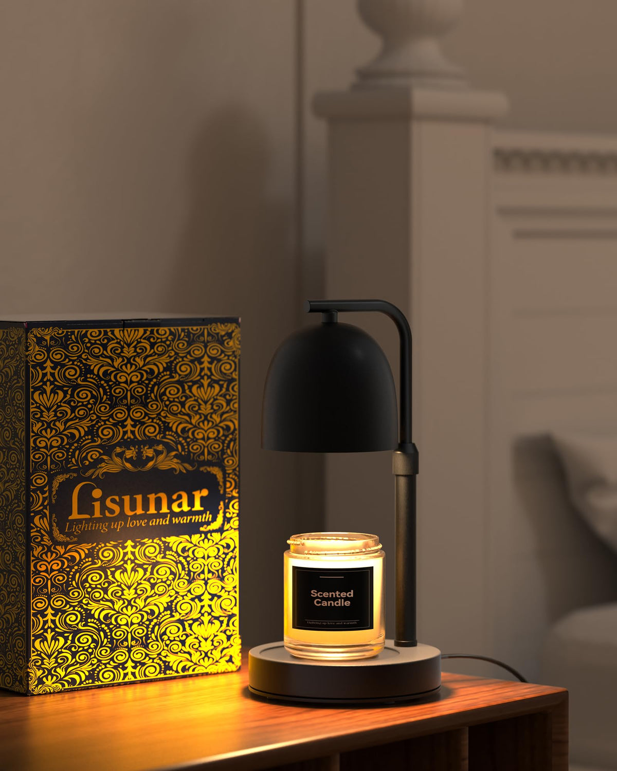 LISUNAR candle warmer lamp gift packaging ideal for celebrations and housewarmings.