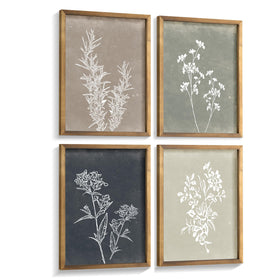Liswit framed boho wall art 4-piece set enhances rustic spaces with natural botanical charm.