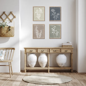 Liswit wooden-frame botanical prints close-up adds textured sophistication to any room.