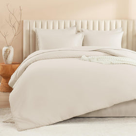Litanika bed-in-a-bag king beige pillowcases paired with shams for cohesive look