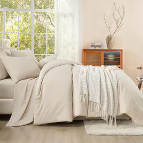 Litanika bed-in-a-bag king beige shams with tailored detailing