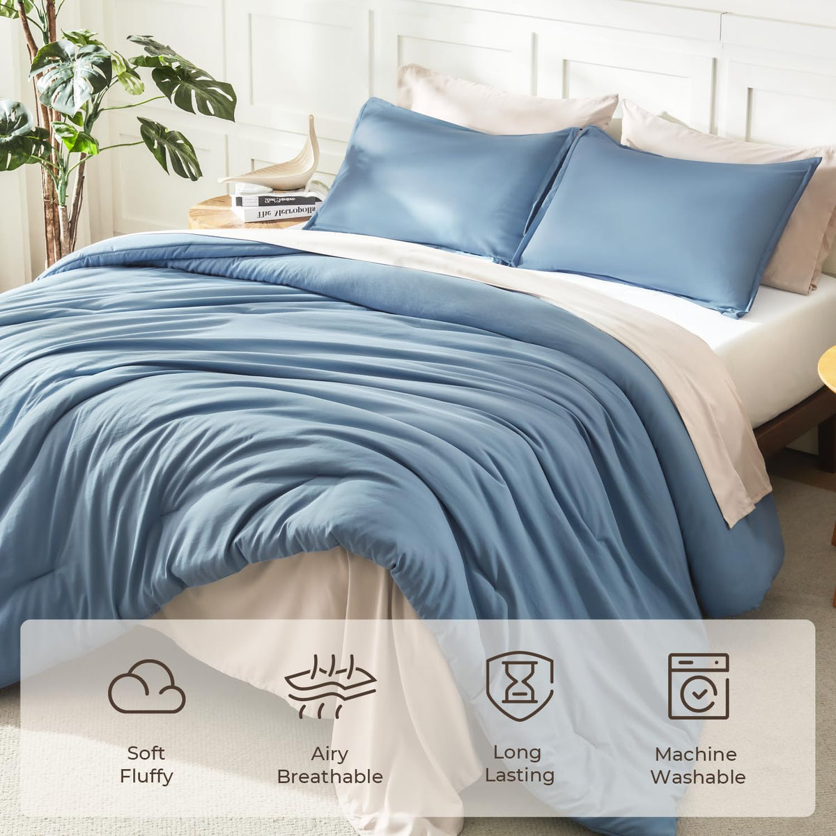 Litanika Boho chic bedding adds stylish, easy-care decor to a bedroom.