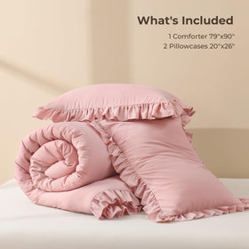 Litanika blush pink comforter care in cold water on gentle cycle.