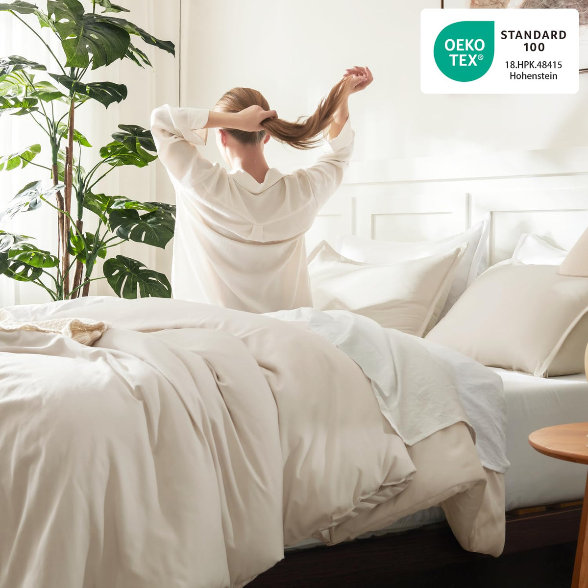 Litanika beige comforter 79x90 inches with fluffy, lightweight fill