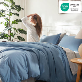 Litanika comforter soft-touch fabric offers gentle coziness.