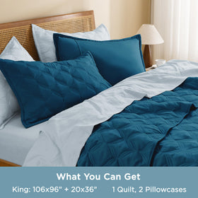 Wrinkle-free setup after washing with Litanika king-size quilt.