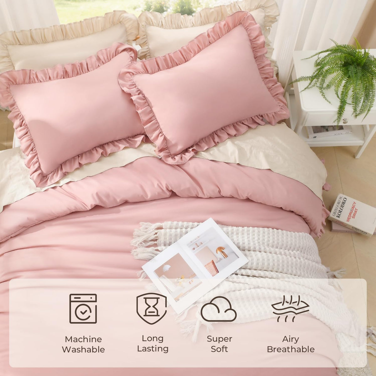 Litanika pillowcases 20x26 pair completes the bed set.