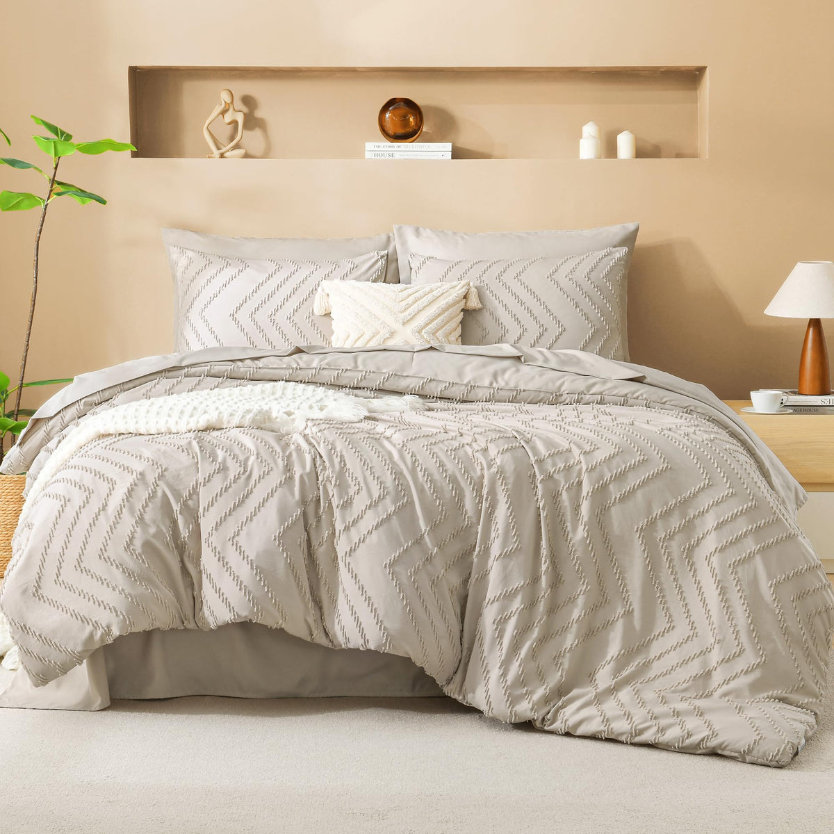 Litanika queen flat sheet beige provides a smooth foundation for clean bedding.