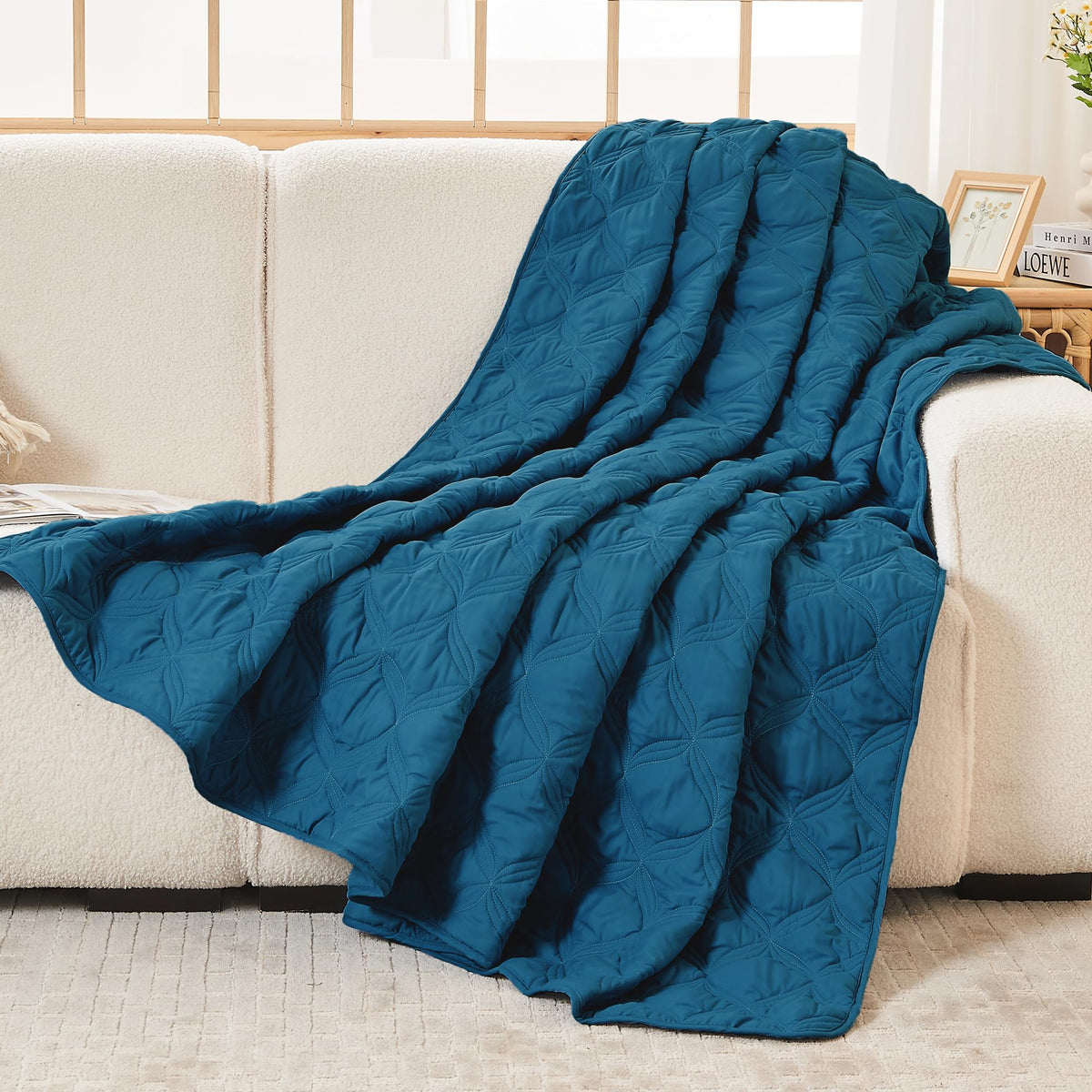 Care instructions for Litanika quilt: machine wash and low heat dry.