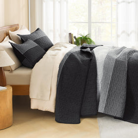 Litanika patchwork grey stripes detail for a modern versatile look