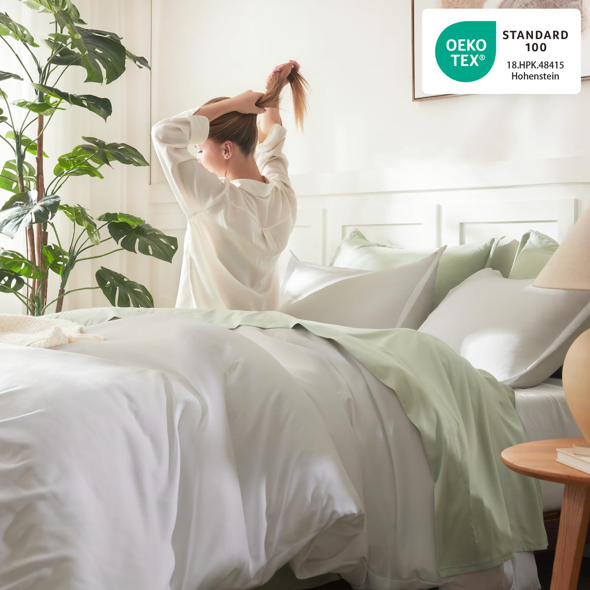 Litanika White Comforter King Set vacuum-pack packaging highlights efficient shipping.