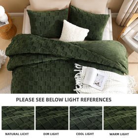 Litanika winter bedroom setup with olive green bedding for a cozy look.