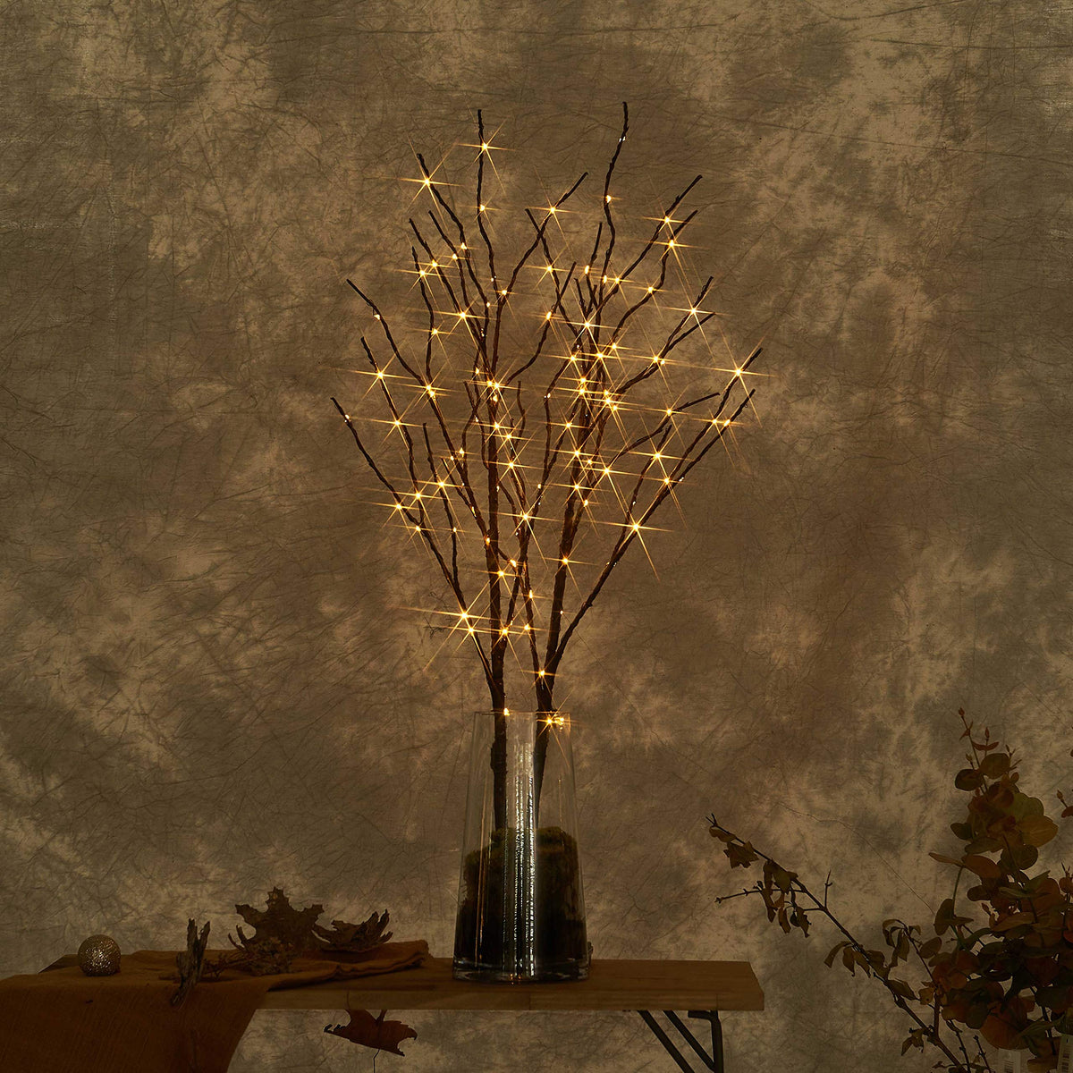 LITBLOOM flexible branches enable artful placement of ornaments and lighting.