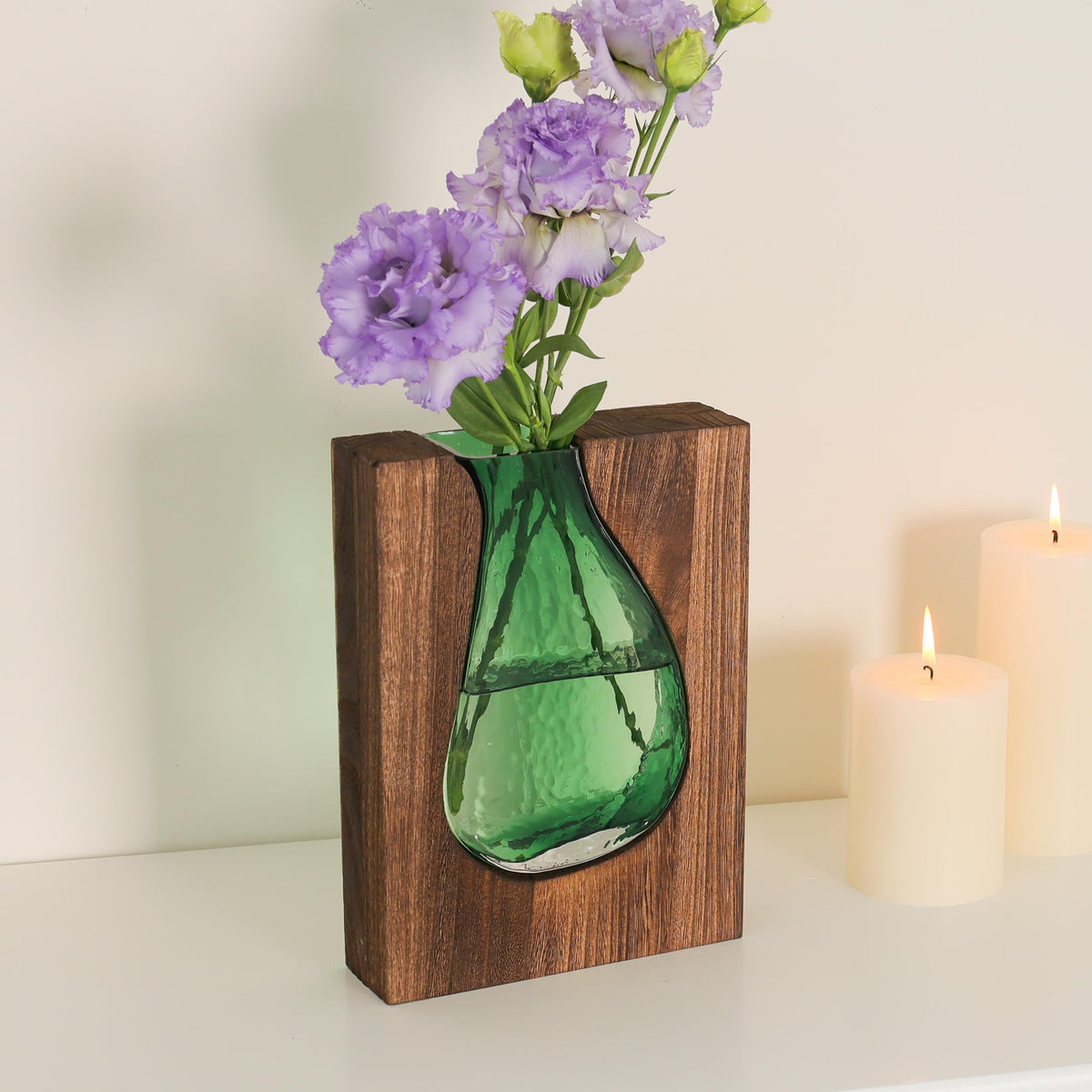 Litivy sturdy-wood base provides stable support for tall floral stems.