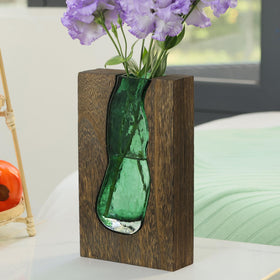 LITIVY wood texture detail inlay vase craftsmanship
