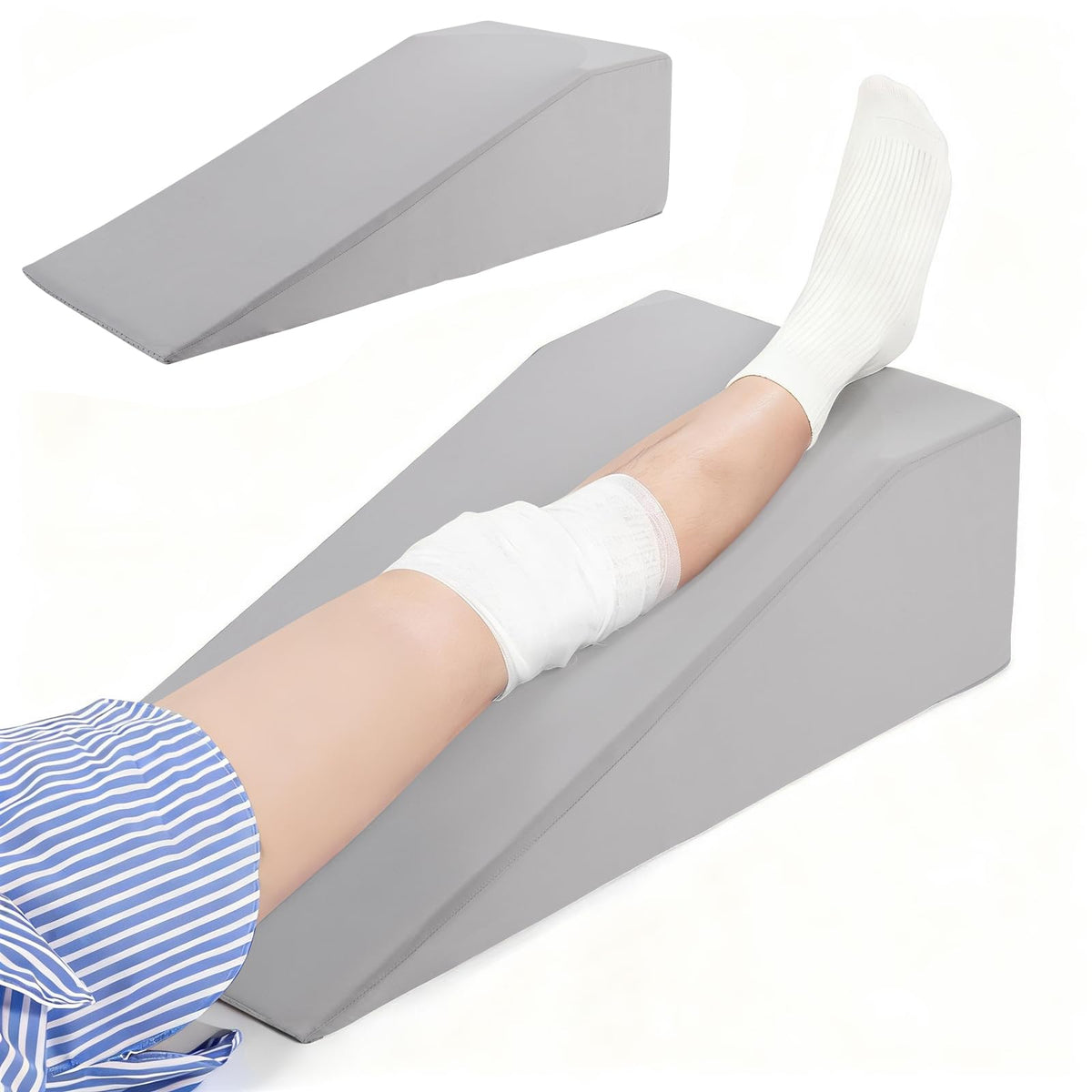 Litluxu leg elevation pillow cover with breathable fabric for cool comfort