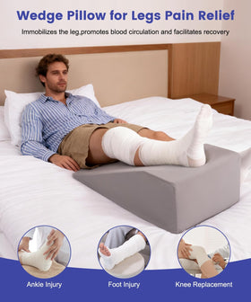 Litluxu leg elevation pillow foam-core provides soft supportive lift