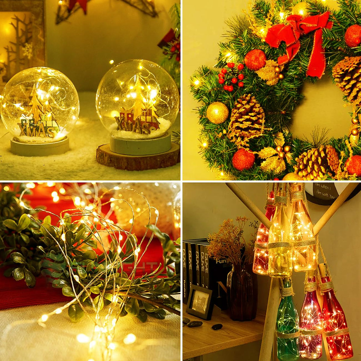 Litogo flexible wire around jars, wreaths, and branches for creative layouts