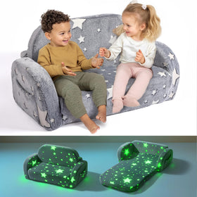 Little Dove 2-in-1 toddler couch opened into a cozy lounge for playtime.
