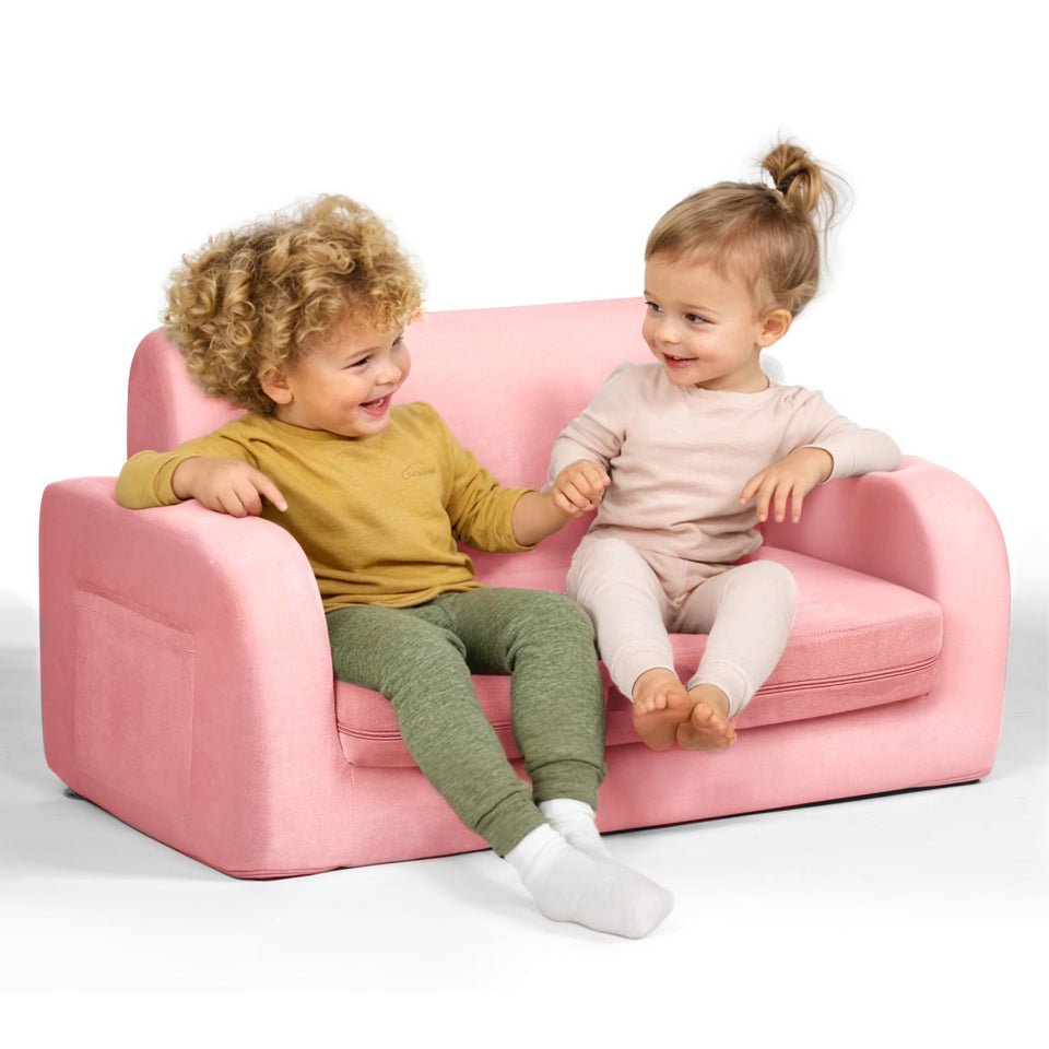 Little Dove 3-in-1 couch chair mode image shows flexible seating for siblings.