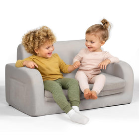 Little Dove 3-in-1 kids couch gray, fully convertible for playtime and lounging