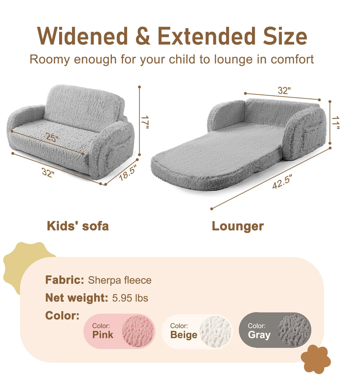 Little Dove gift-ready kids couch brings smiles and warmth to any room
