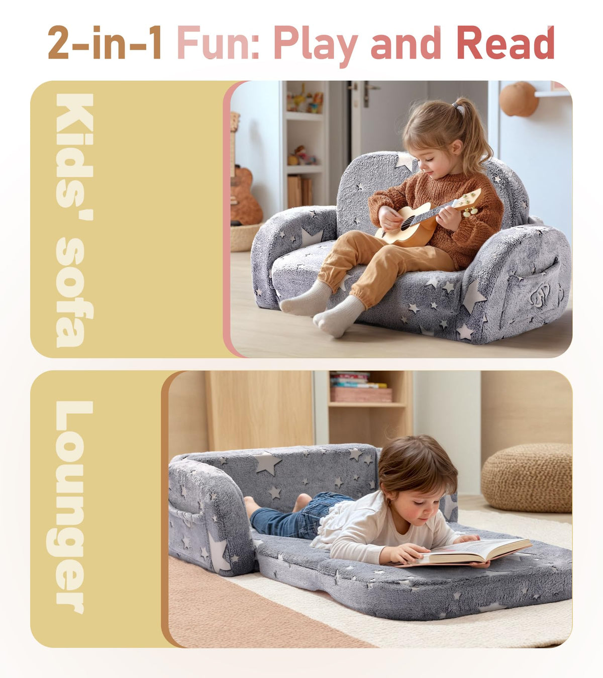 Little Dove ergonomic backrest and safety-rounded edges support posture while kids play.