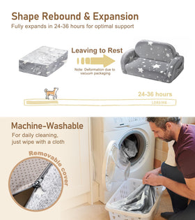 Little Dove removable cover is machine washable for quick cleaning after adventures.