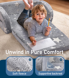 Little Dove couch features side pockets for books and snacks within easy reach.
