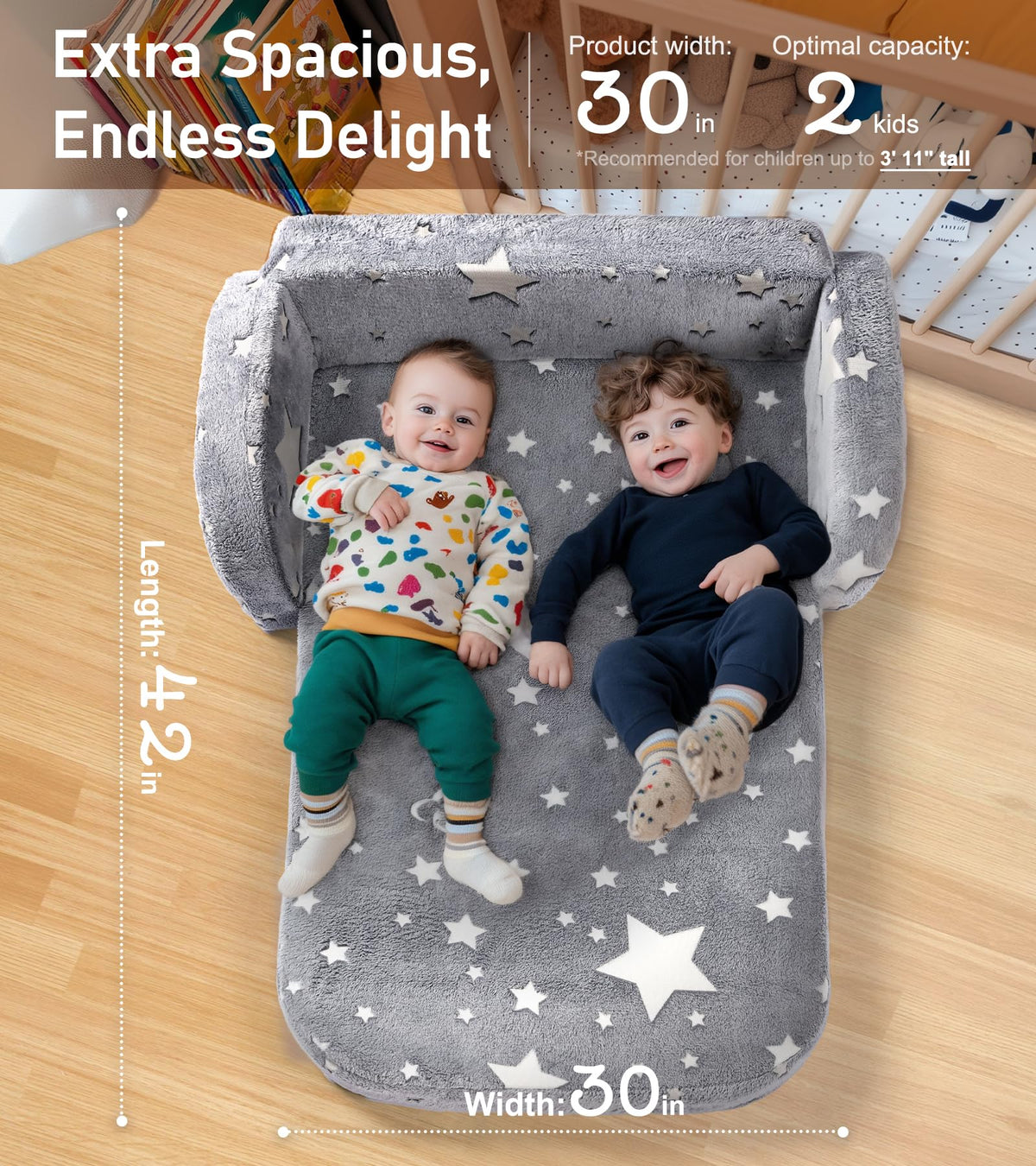 Little Dove soft fleece material provides gentle comfort during nap or play sessions.