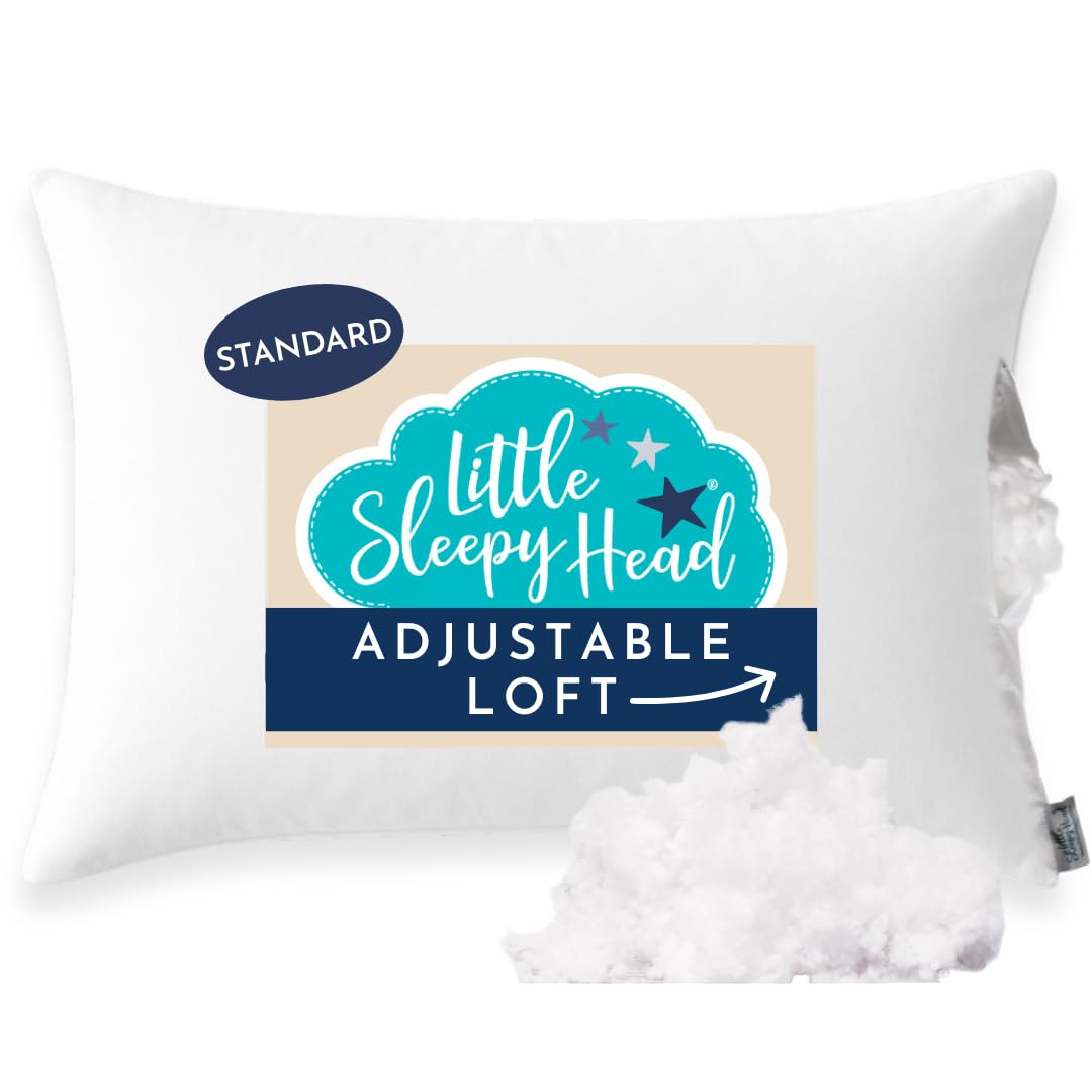 Little Sleepy Head Standard Pillow close-up of fill shows plush, hypoallergenic comfort.