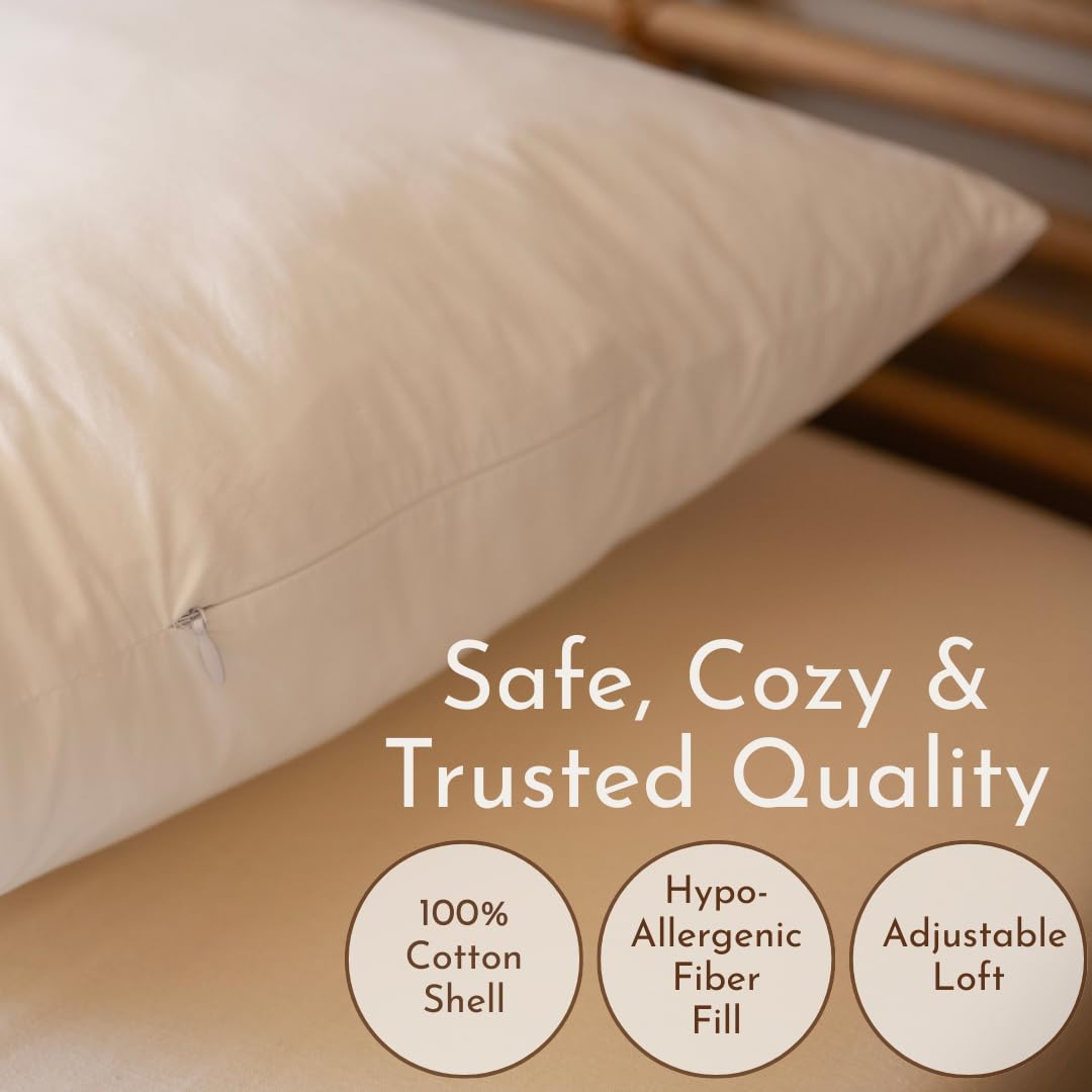 Little Sleepy Head Standard Pillow side-zip reveals adjustable loft for personalized support.