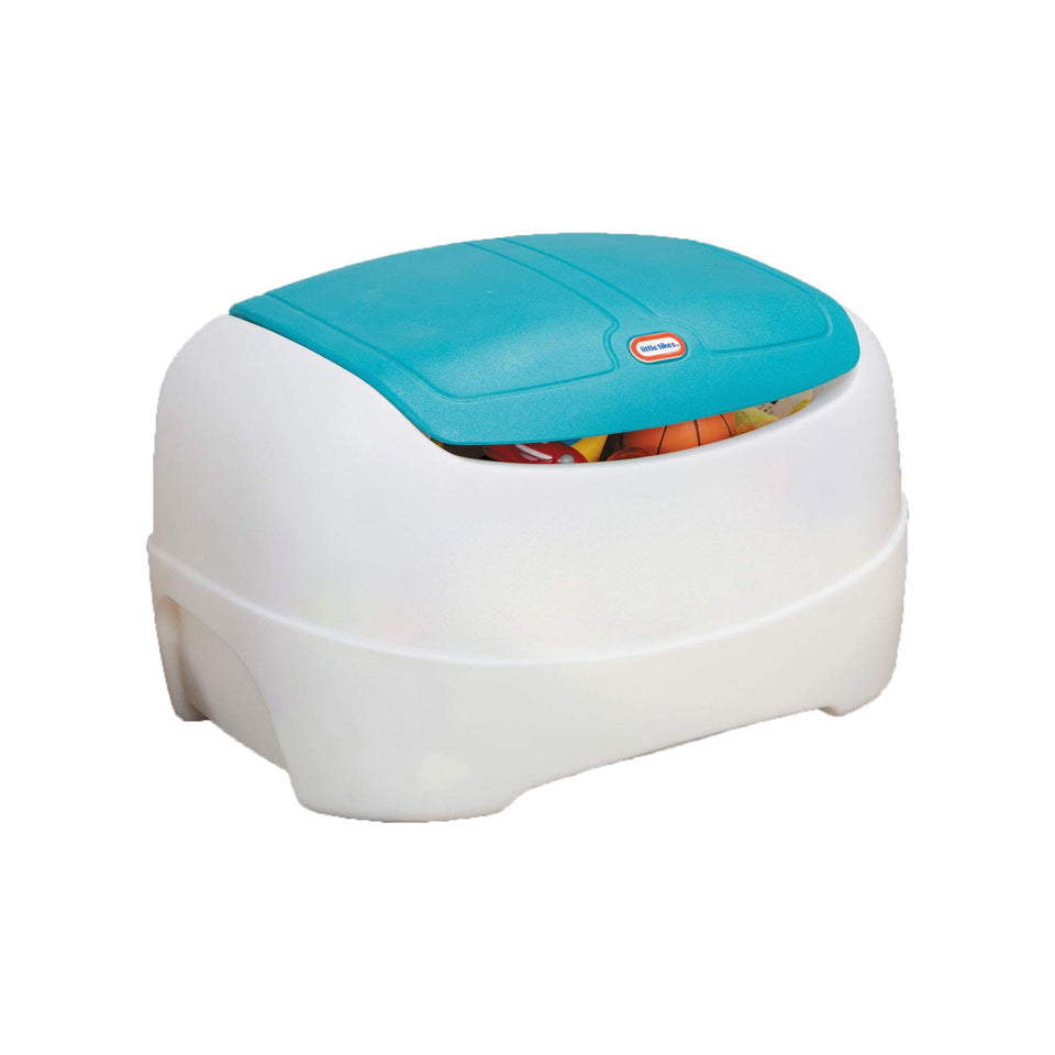 Little Tikes Play N Store toy chest in bright colors for easy cleanup.