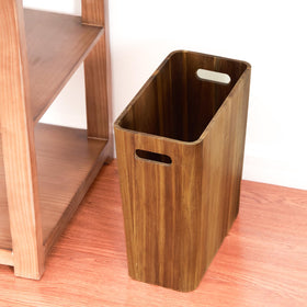 LiTY acacia wood wastebasket with handles, easy to move