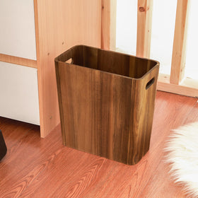 LiTY acacia waste bin for storage or recycling with natural grain