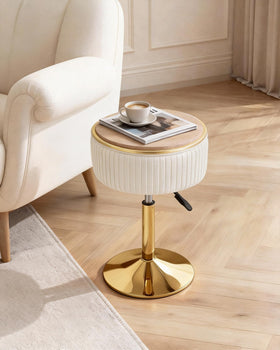 LITZFUR hidden-storage ottoman with 8L capacity for cosmetics and small items