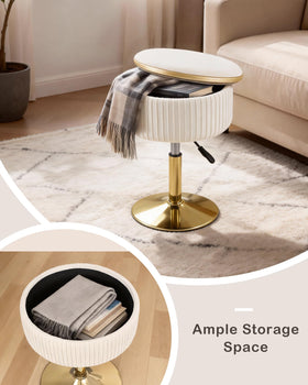 LITZFUR velvet round-stool offers plush seating and soft comfort
