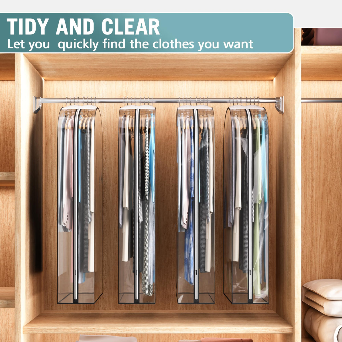 Liuoud breathable top and small hanger holes protect clothes from odors.