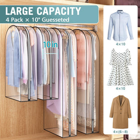 Liuoud 40-inch garment bag on open closet, showing easy visibility.