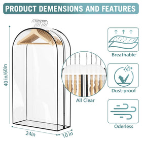 Liuoud 60-inch garment bag for long dresses protecting from dust.