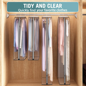 Liuoud clear plastic clothes cover offering transparent protection.
