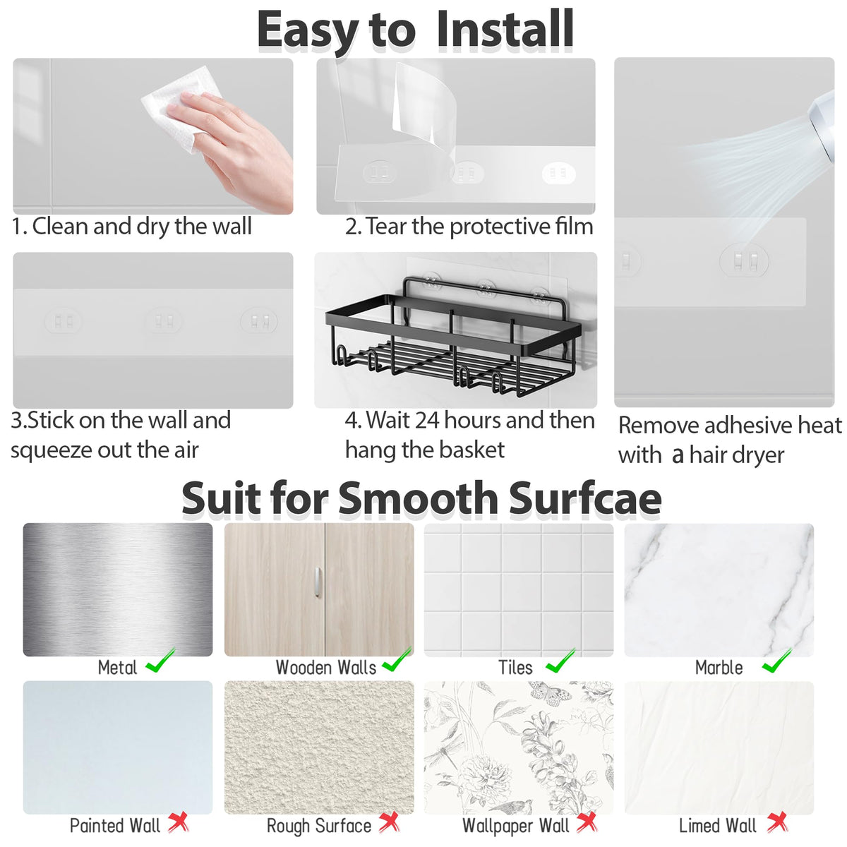Liuoud compact organizer fits shampoo, soap, and daily essentials.