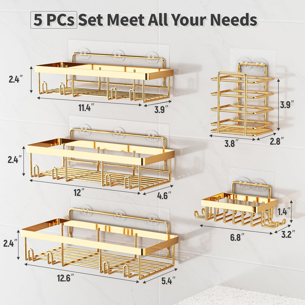 Liuoud stainless steel shelves dry quickly after showers.