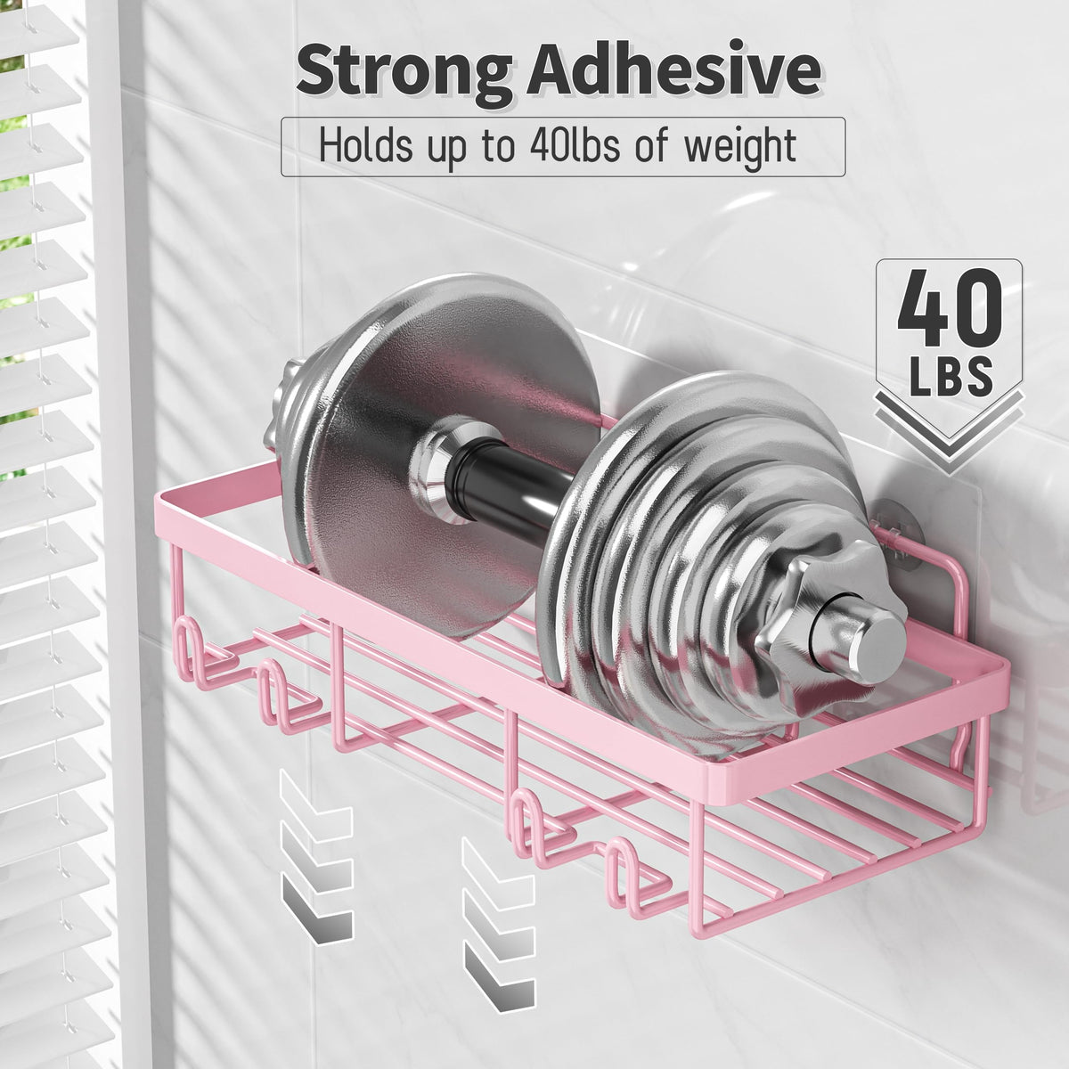 Liuoud pink wall shower caddy small fits compact spaces for quick access